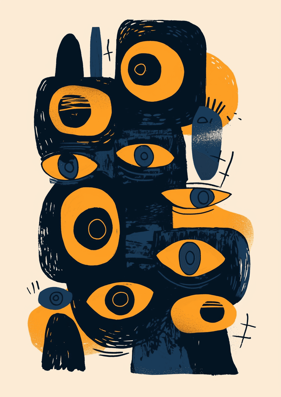 Abstract Eye Blast original repeating artwork