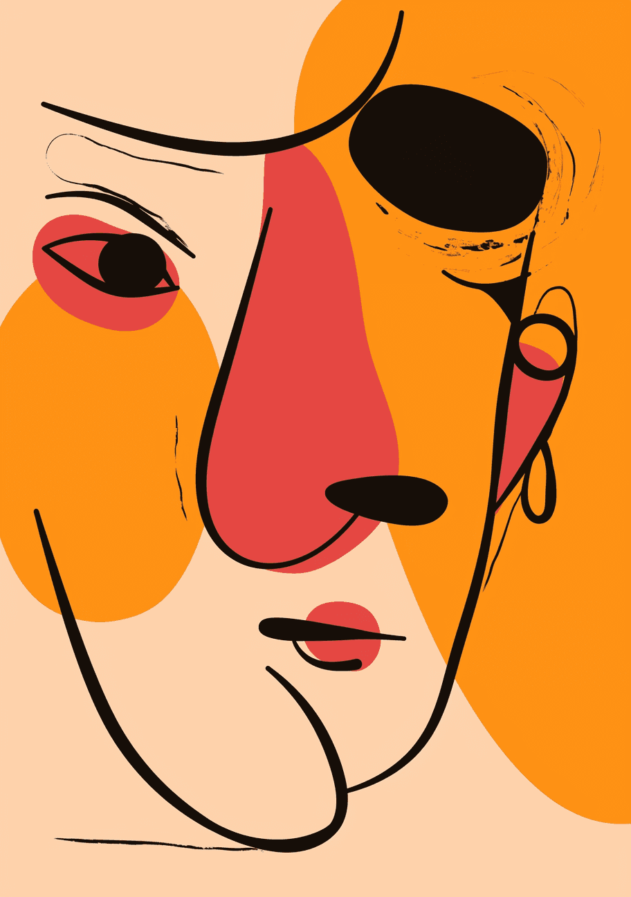 Abstract Face 360 original repeating artwork
