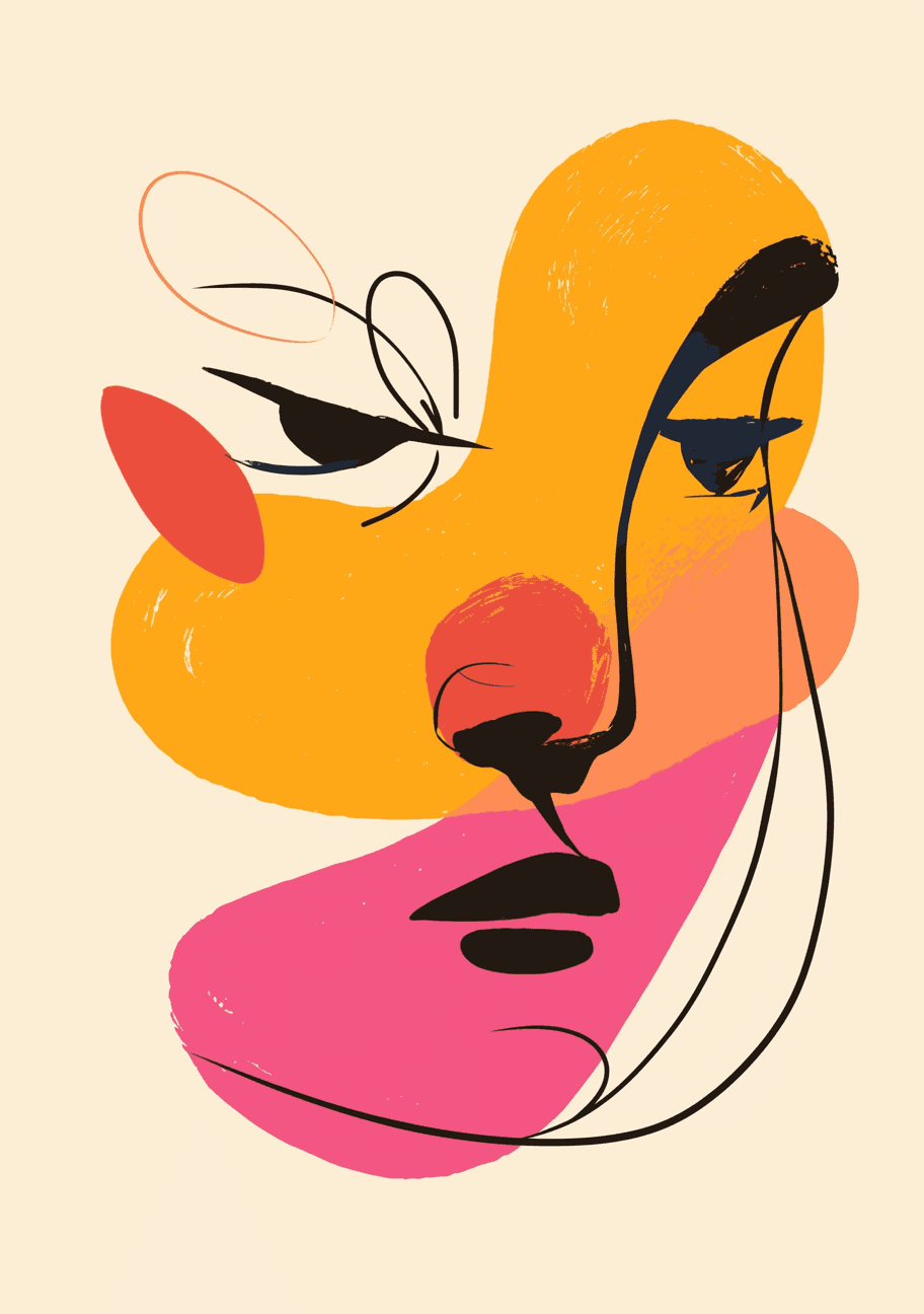 Abstract Face 023 original repeating artwork