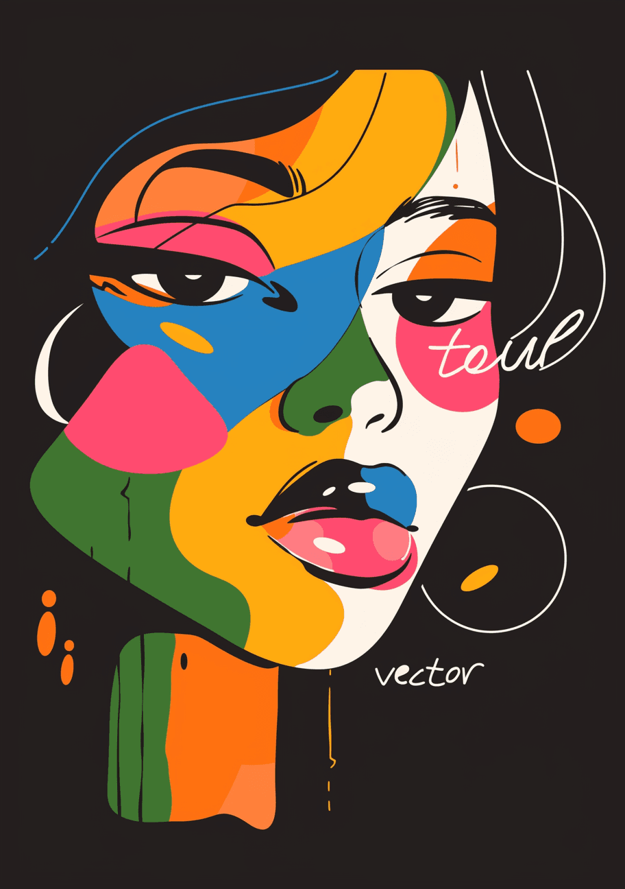 Abstract Face 098 original repeating artwork