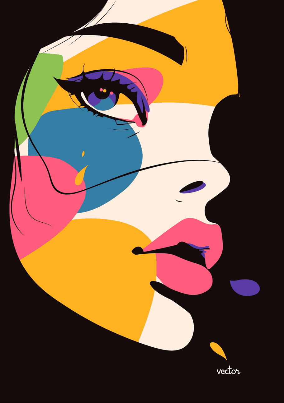 Abstract Face 315 original repeating artwork