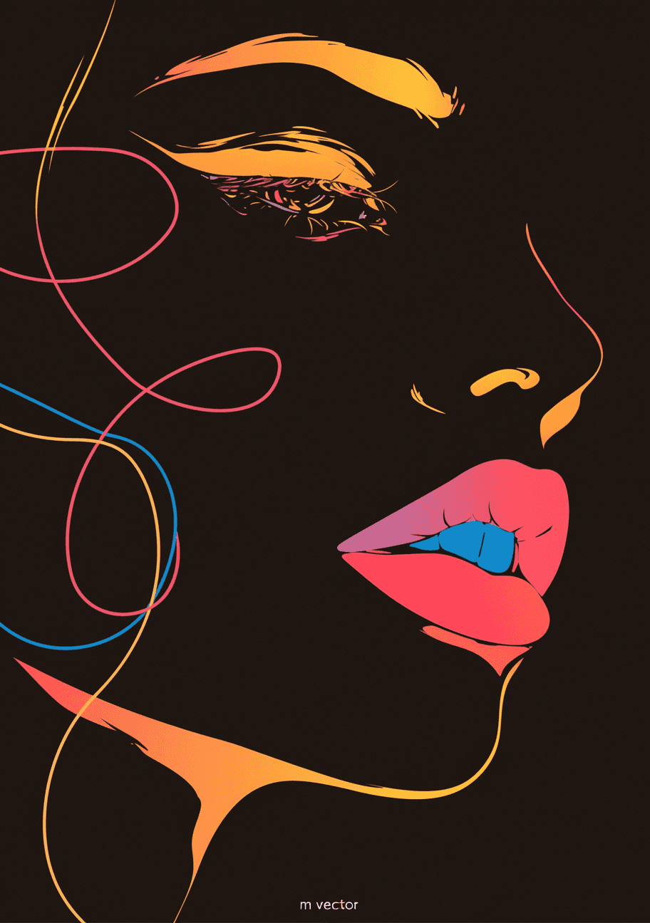 Abstract Face 324 original repeating artwork