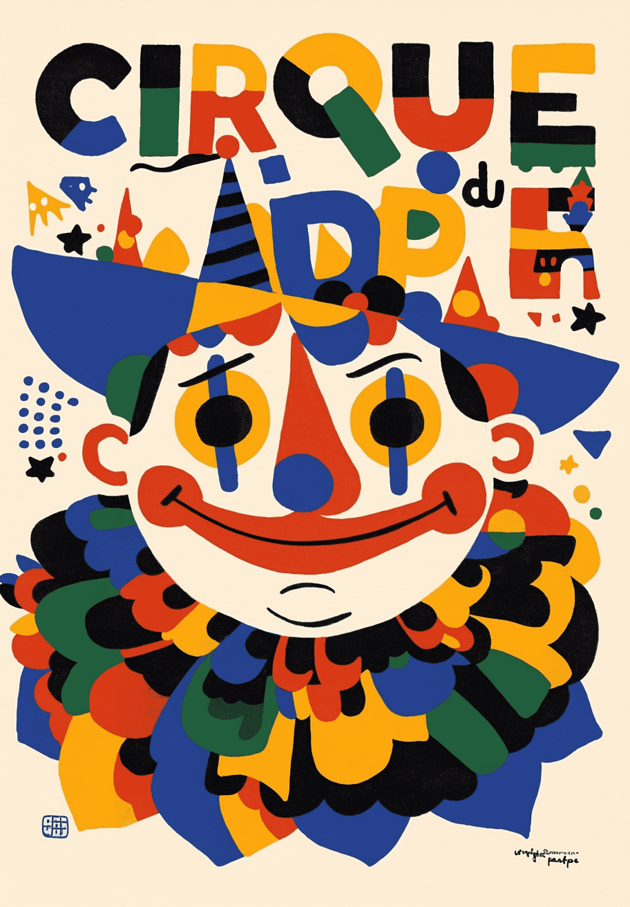 Abstract Clown original repeating artwork