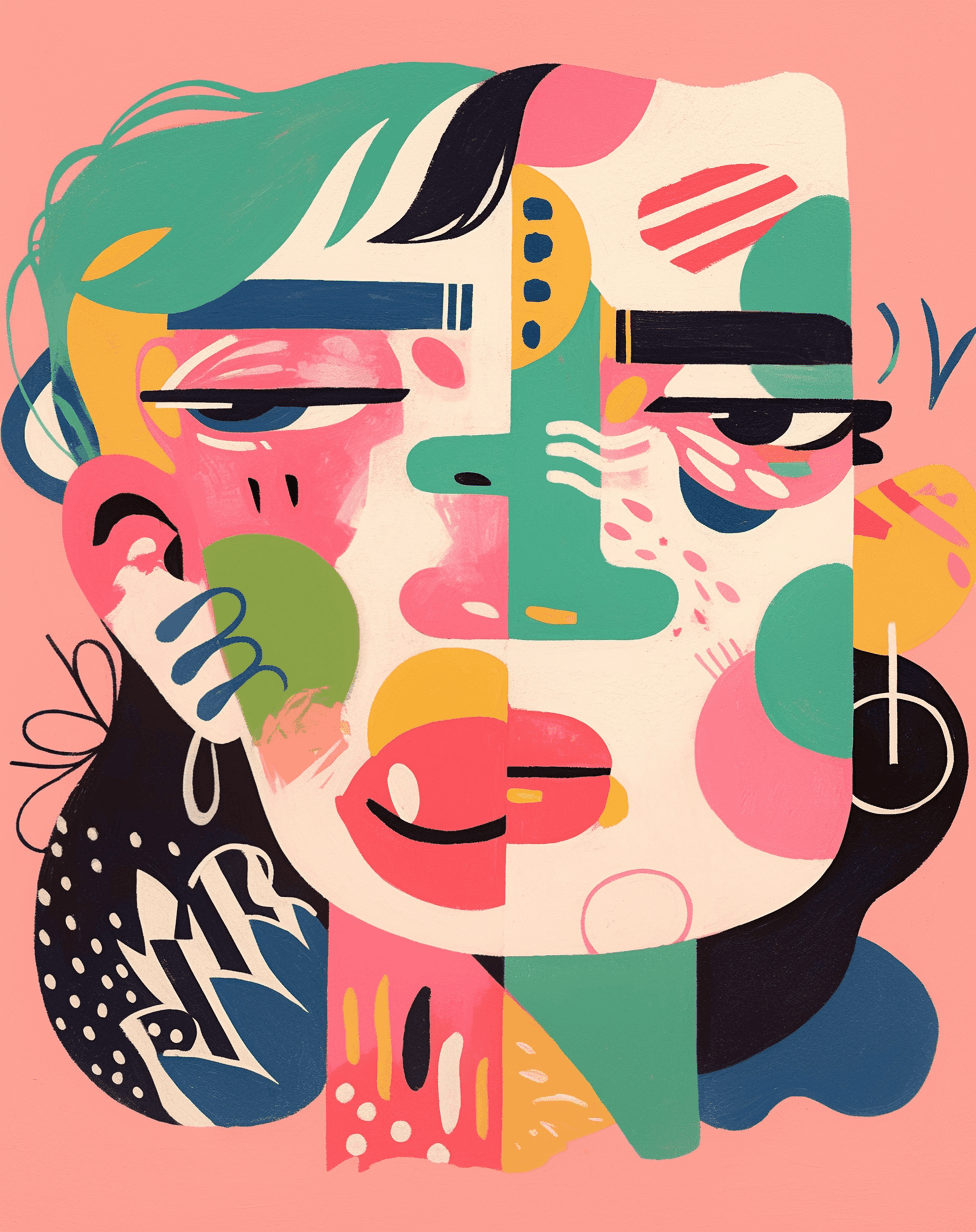 Abstract Face 105 original repeating artwork