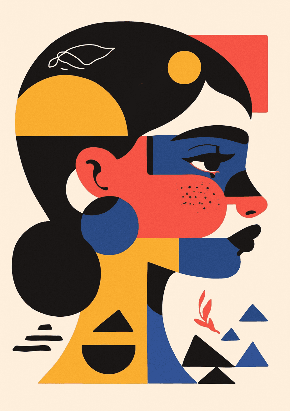 Abstract Face 341 original repeating artwork