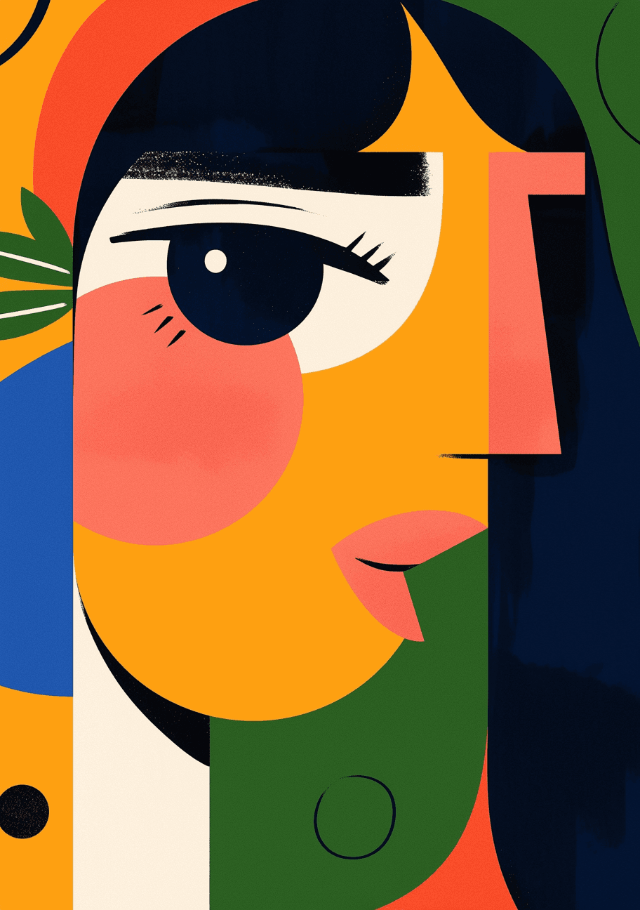 Abstract Face 596 original repeating artwork