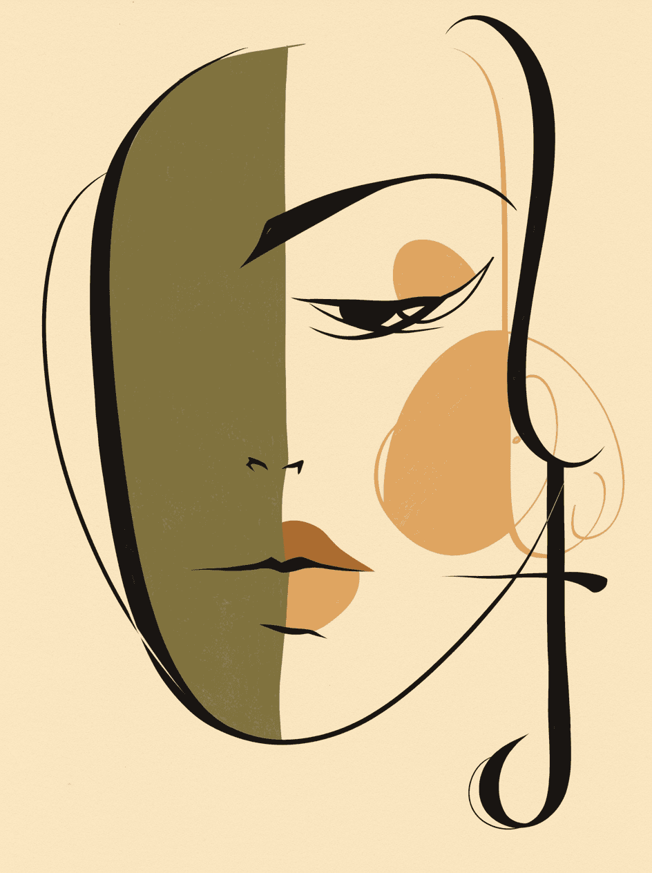 Abstract Face 595 original repeating artwork