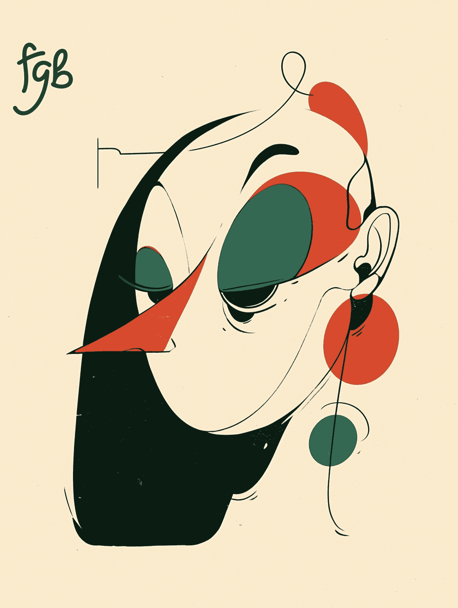 Abstract Face 334 original repeating artwork