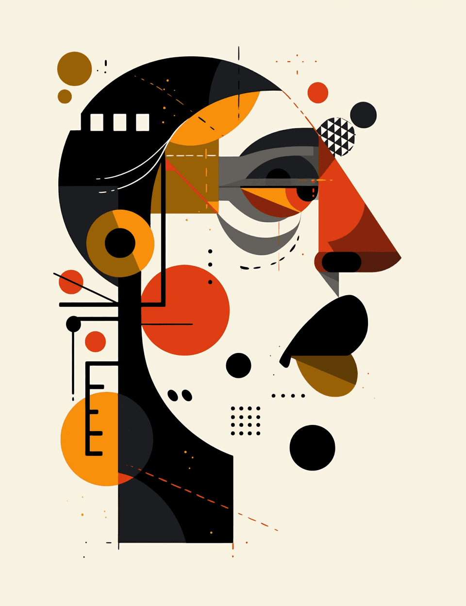 Abstract Face 592 original repeating artwork