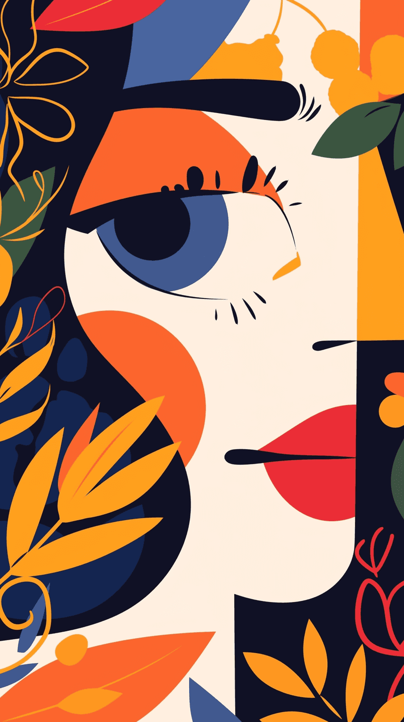 Abstract Face Dawn original repeating artwork