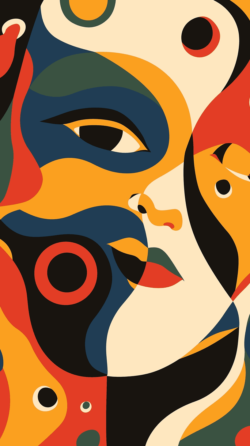 Abstract Face 174 original repeating artwork
