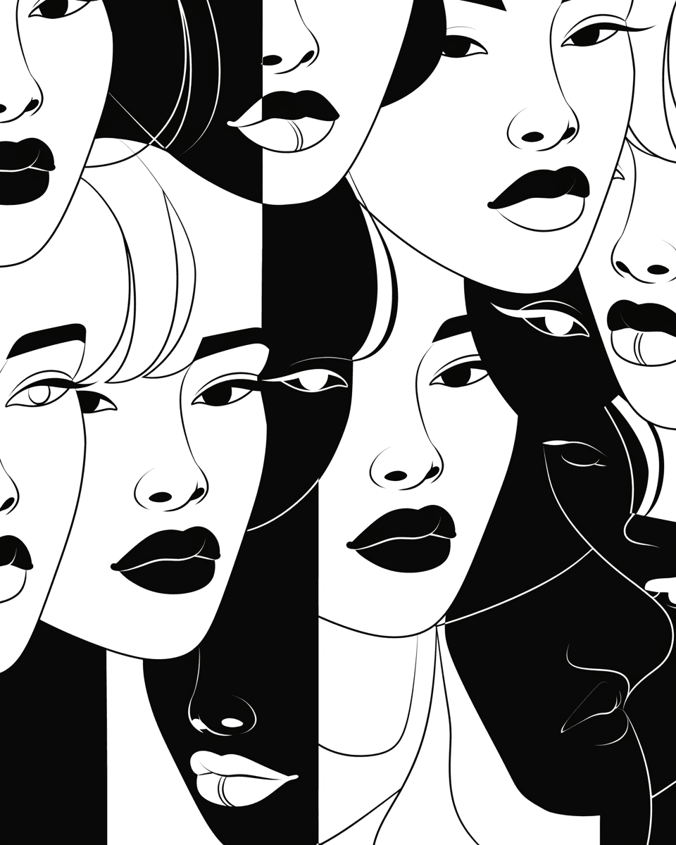 Abstract Face 469 original repeating artwork