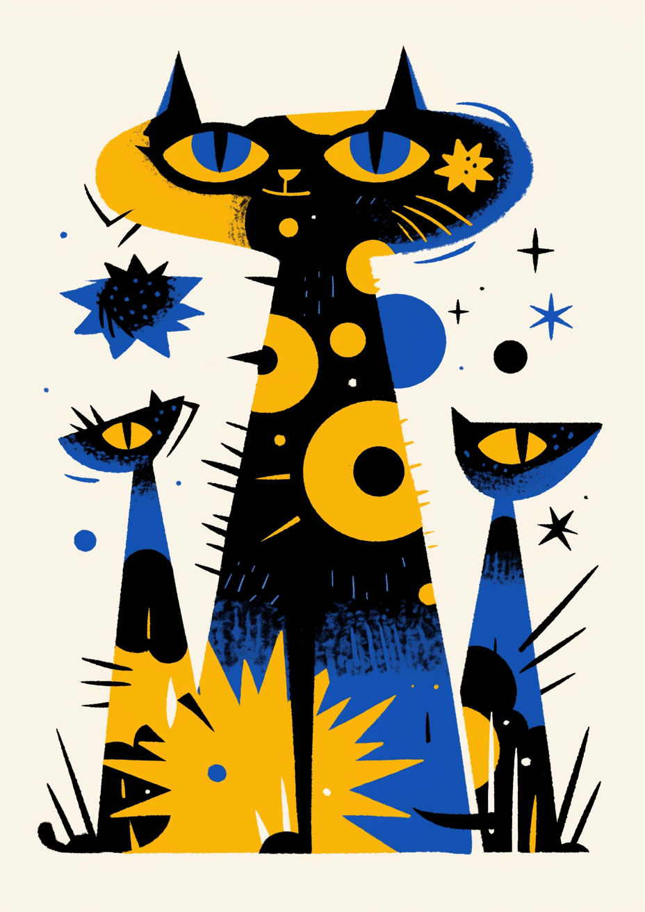 Abstract Animals Dash original repeating artwork