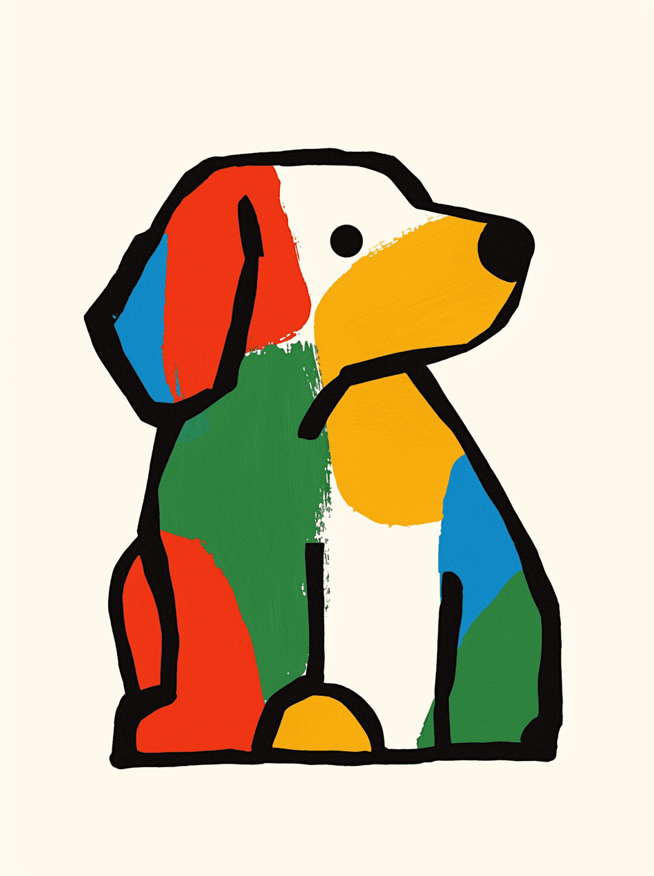 Abstract Animals Echo original repeating artwork