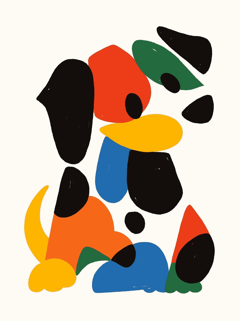 Abstract Animals Jam original repeating artwork