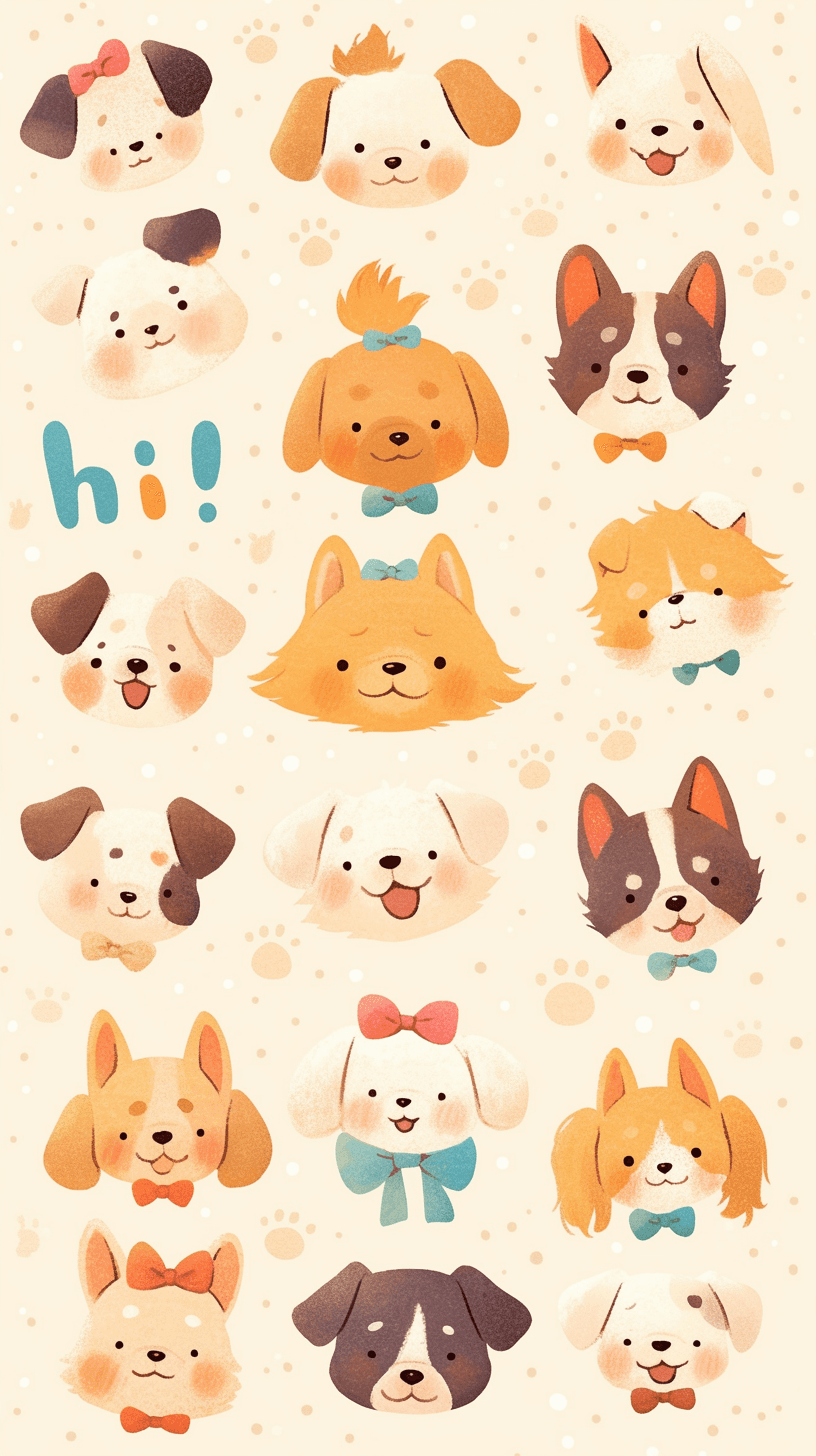 Cute Puppy Fizz original repeating artwork