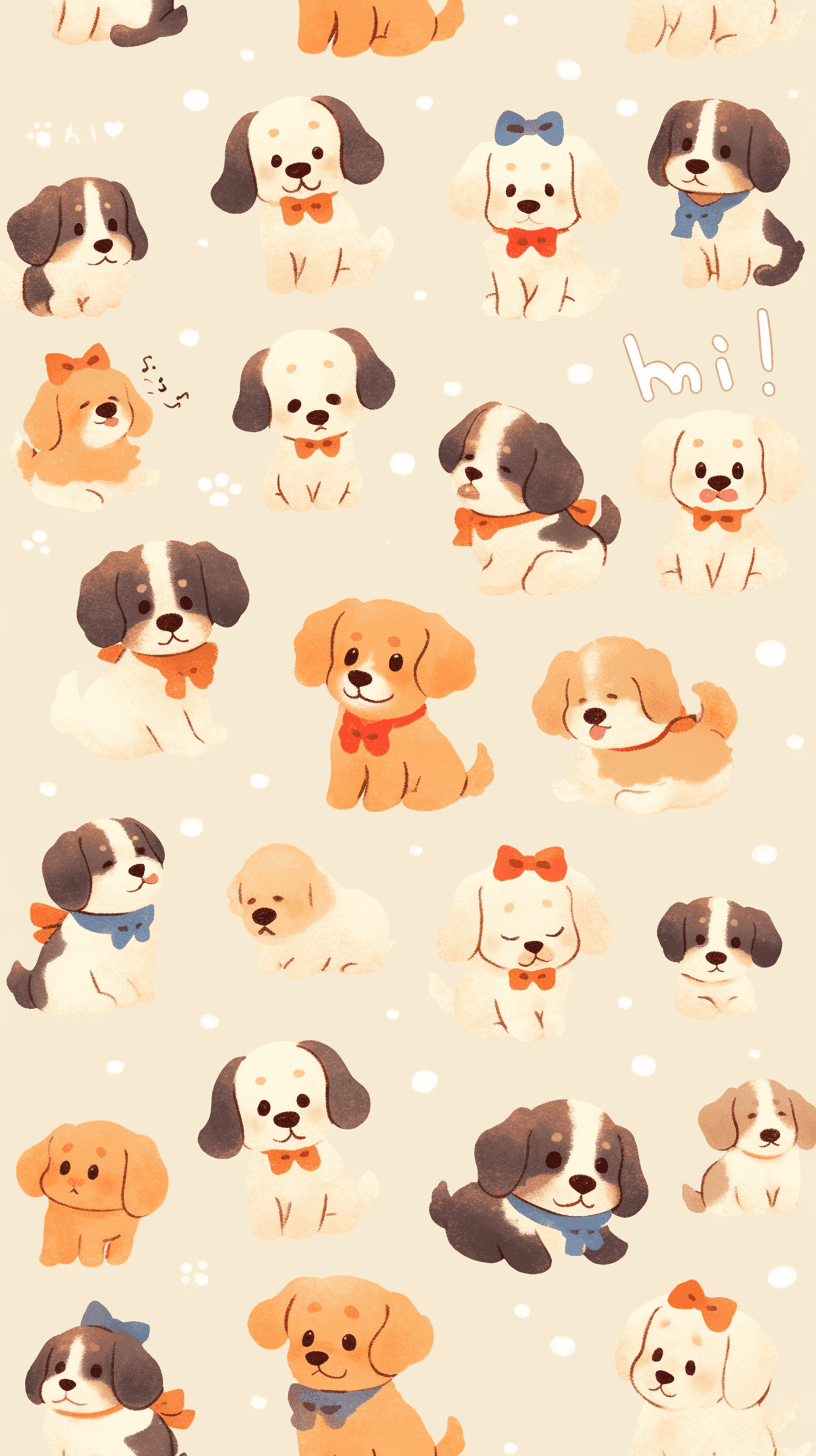 Cute Puppy Track original repeating artwork