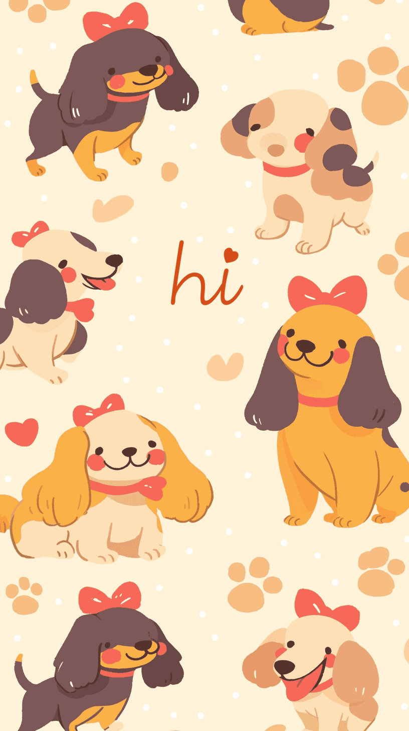 Cute Puppy Picnic original repeating artwork
