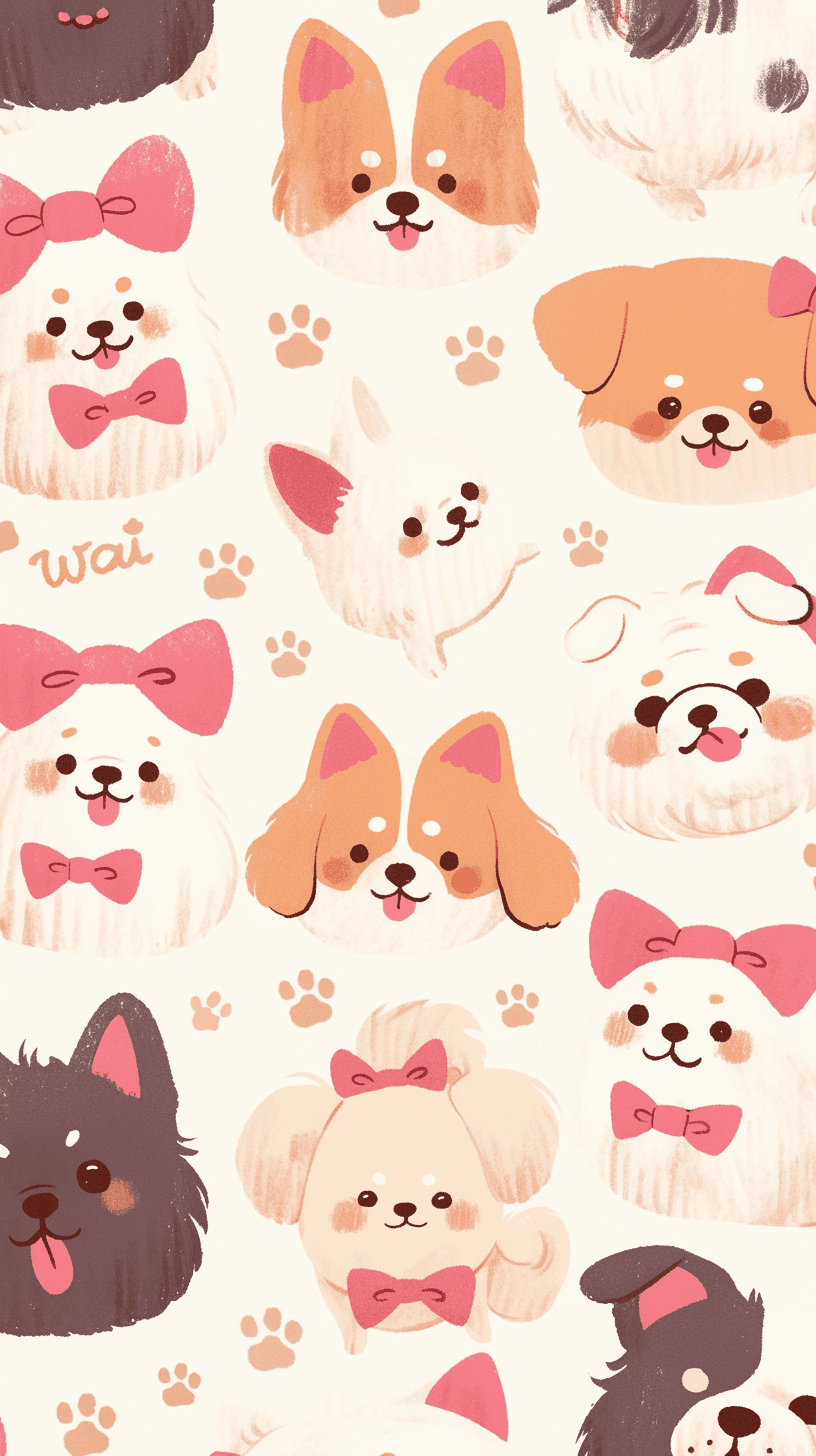 Cute Puppy Parade original repeating artwork