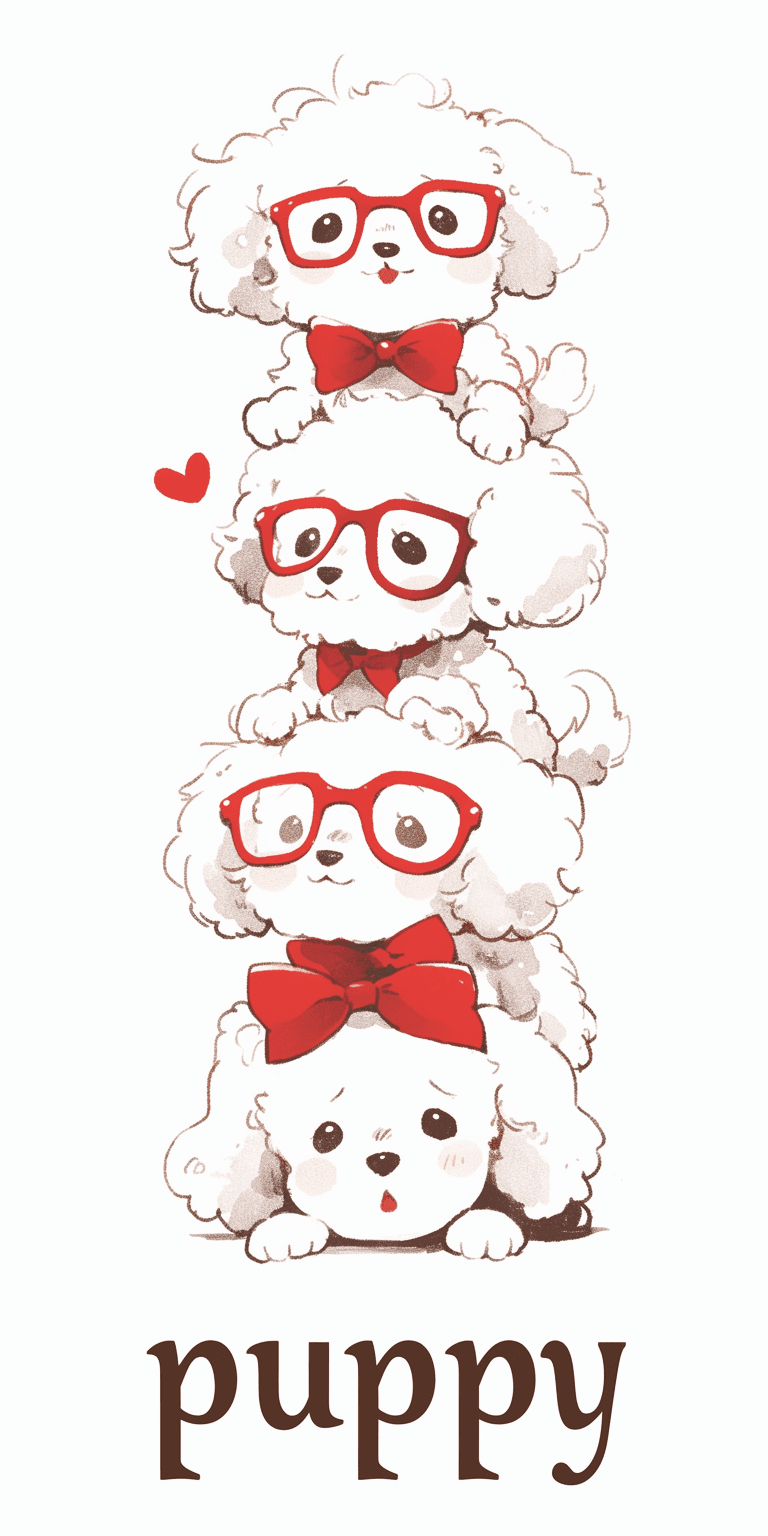 Cute Puppy Label original repeating artwork