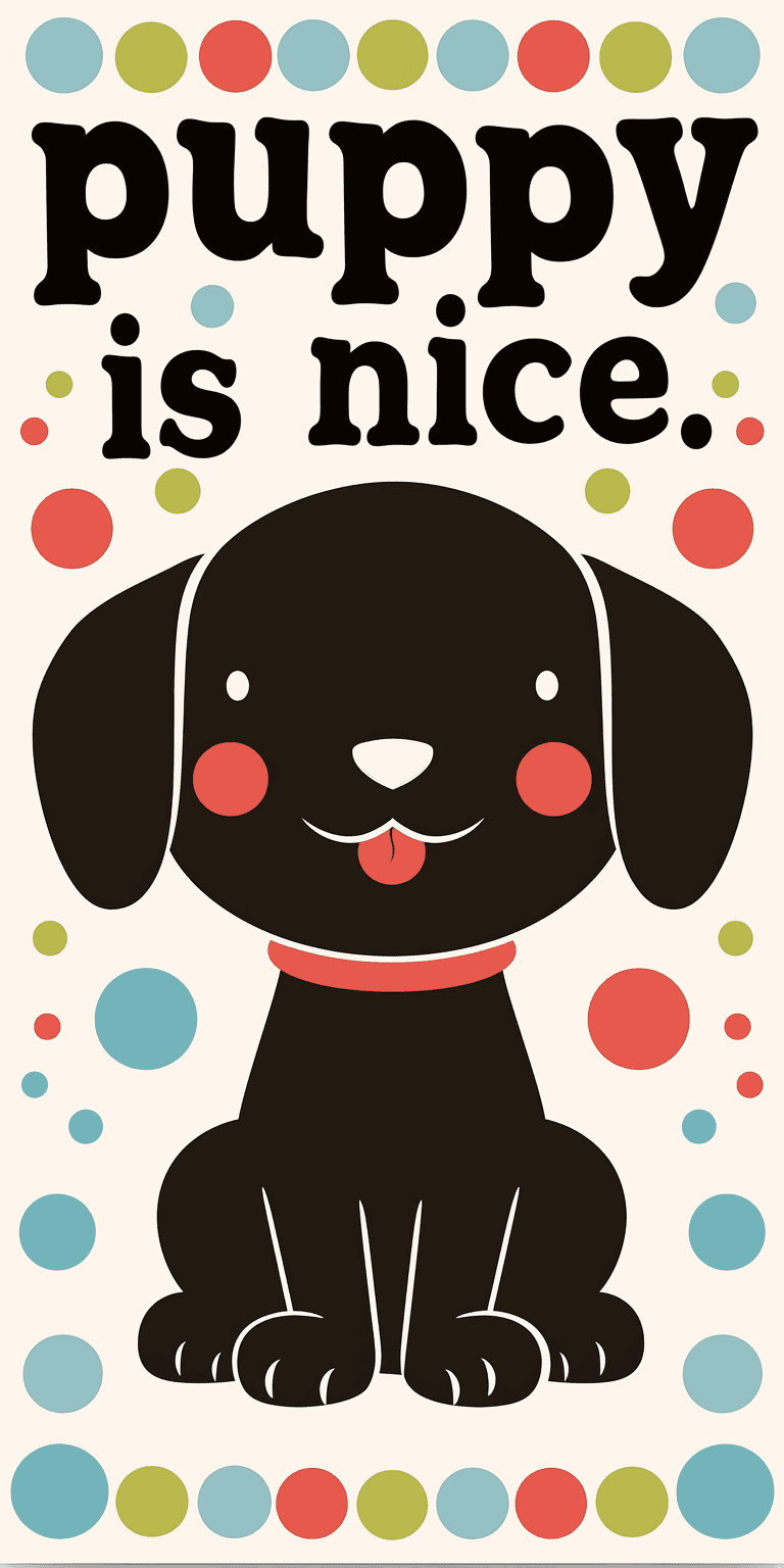 Cute Puppy Bounce original repeating artwork