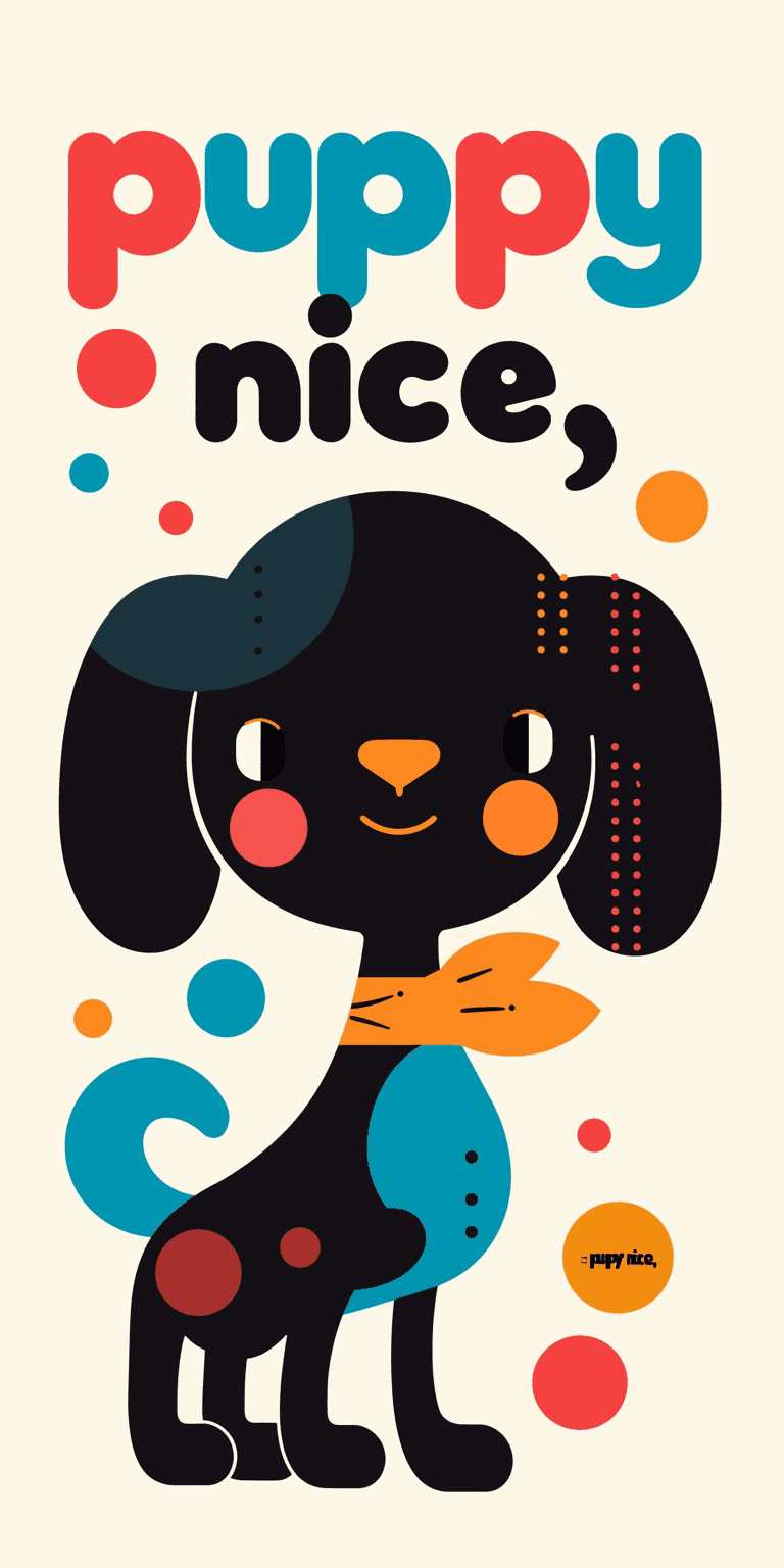 Cute Puppy Bold original repeating artwork