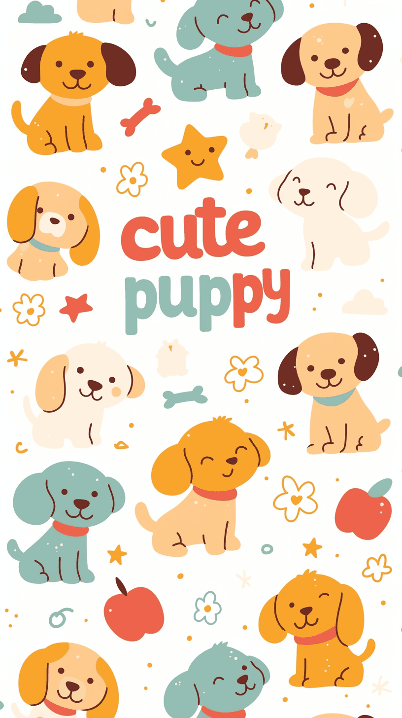 Cute Puppy Bloom original repeating artwork