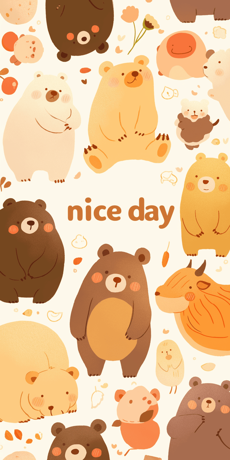 Cute Bear Shine original repeating artwork