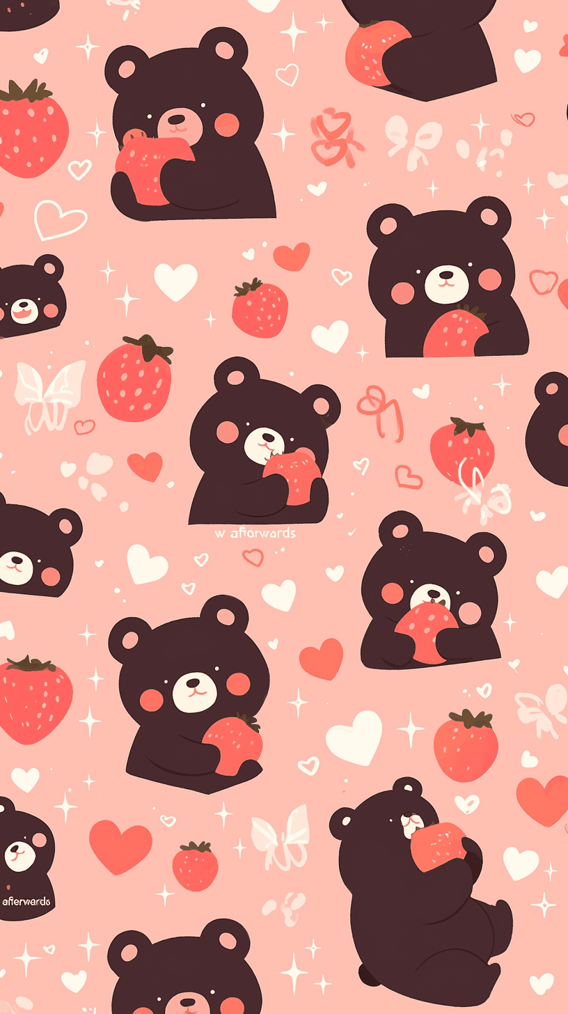 Cute Bear Sunrise original repeating artwork