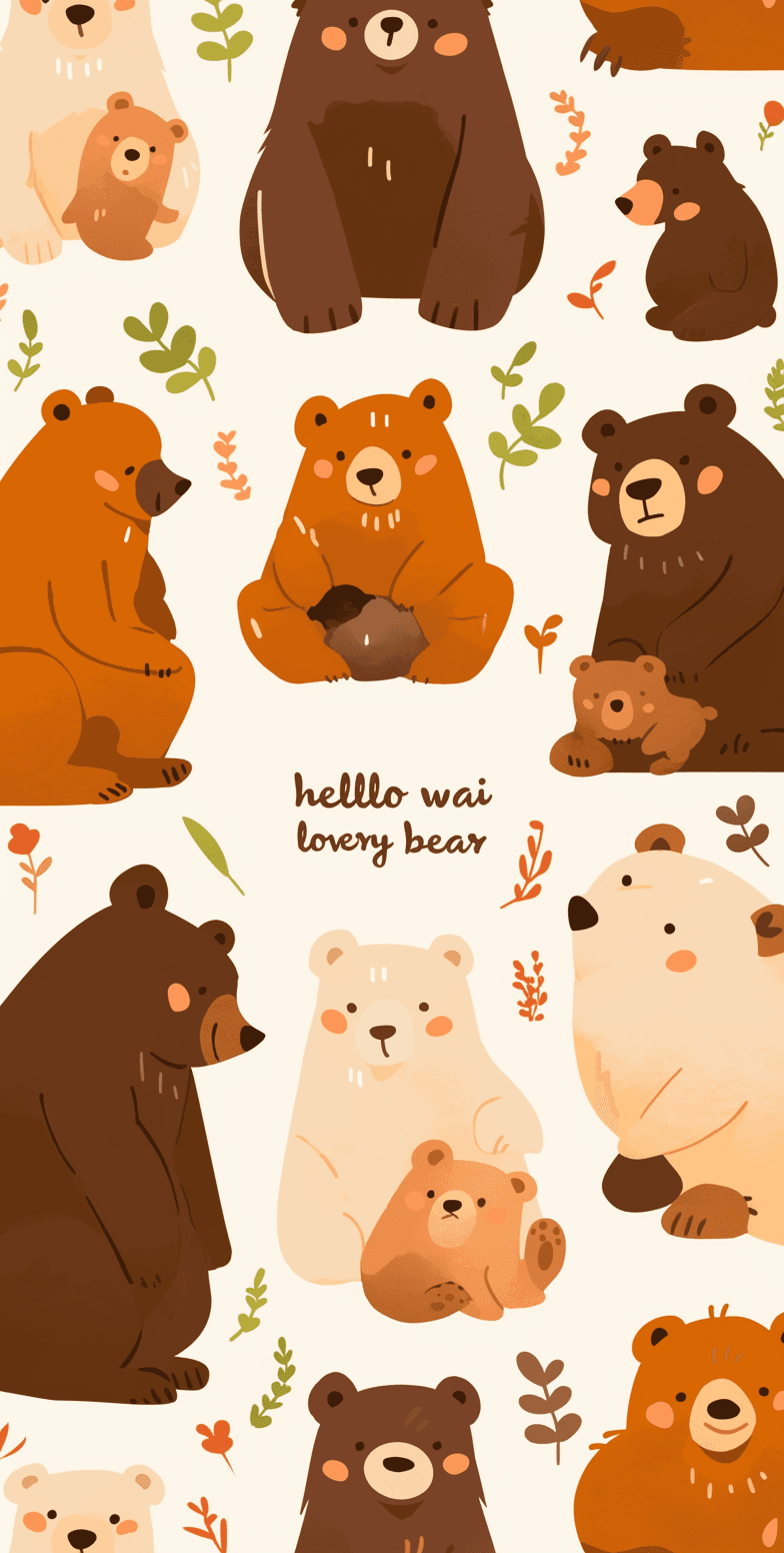 Cute Bear Roam original repeating artwork