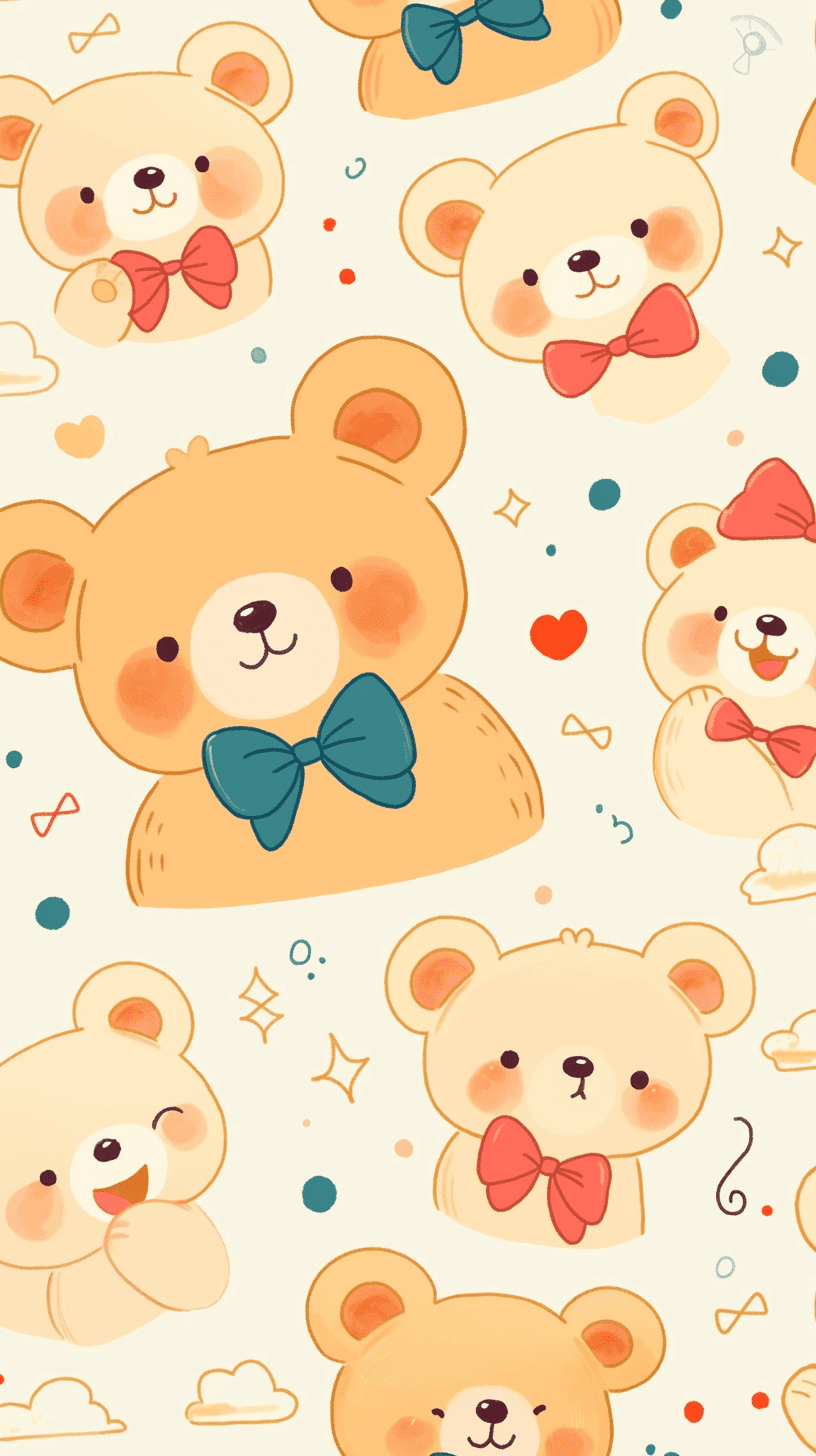 Cute Bear Glow original repeating artwork