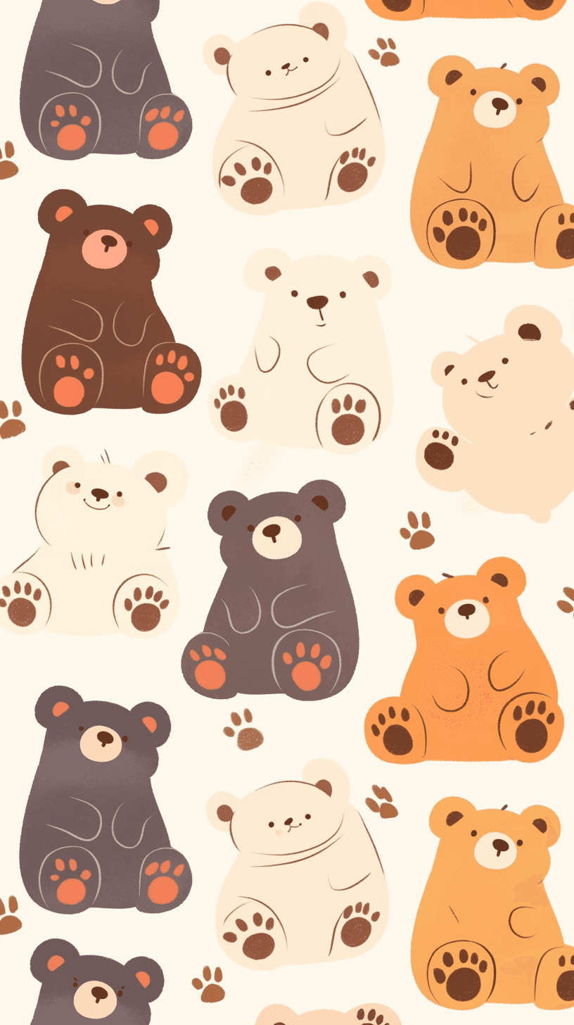 Cute Bear Squad original repeating artwork