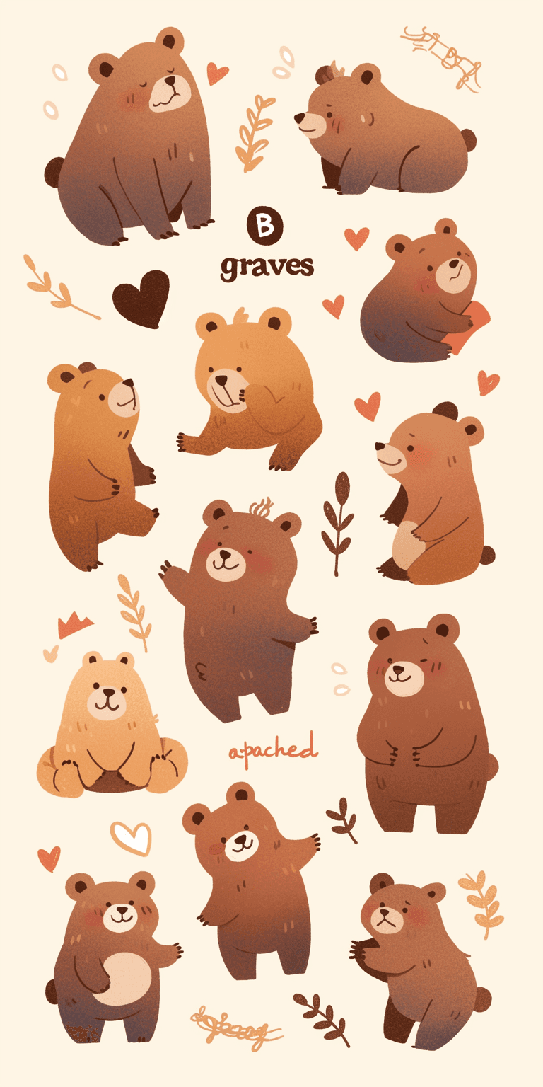 Cute Bear Ivory original repeating artwork
