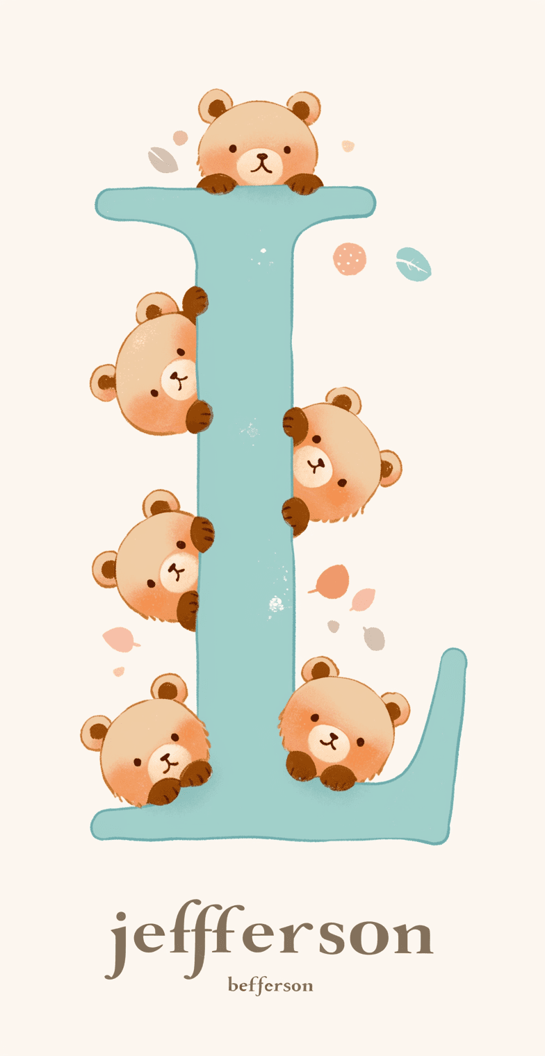 Cute Bear Rhythm original repeating artwork