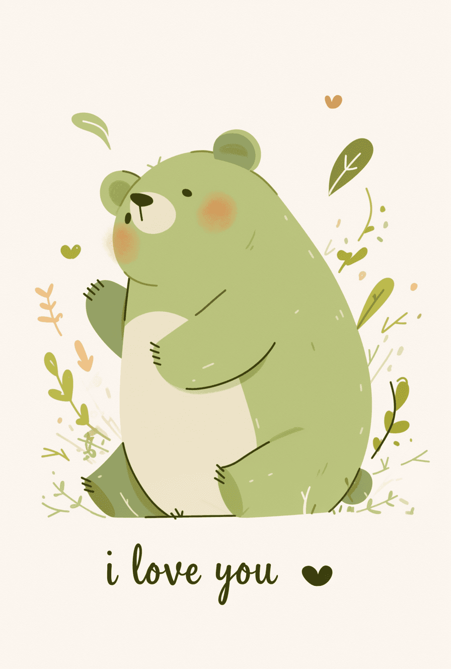 Cute Bear Zip original repeating artwork