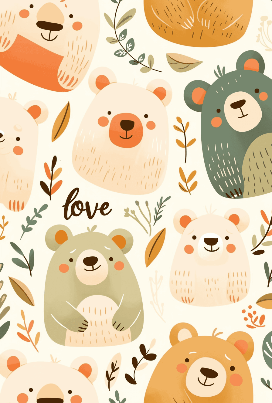Cute Bear Spin original repeating artwork