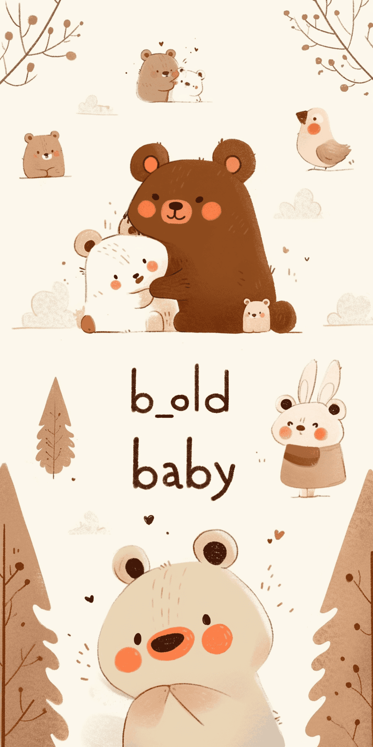 Cute Bear Evening original repeating artwork