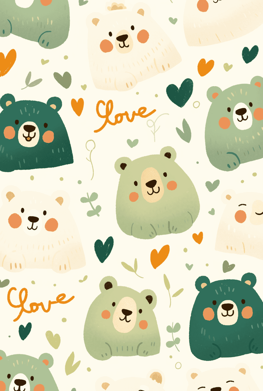 Cute Bear Boulevard original repeating artwork