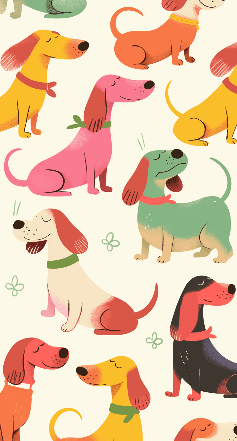 Cute Puppy Sunrise original repeating artwork