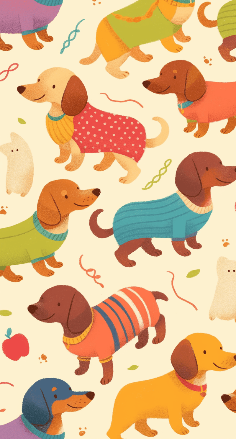 Cute Puppy Club original repeating artwork