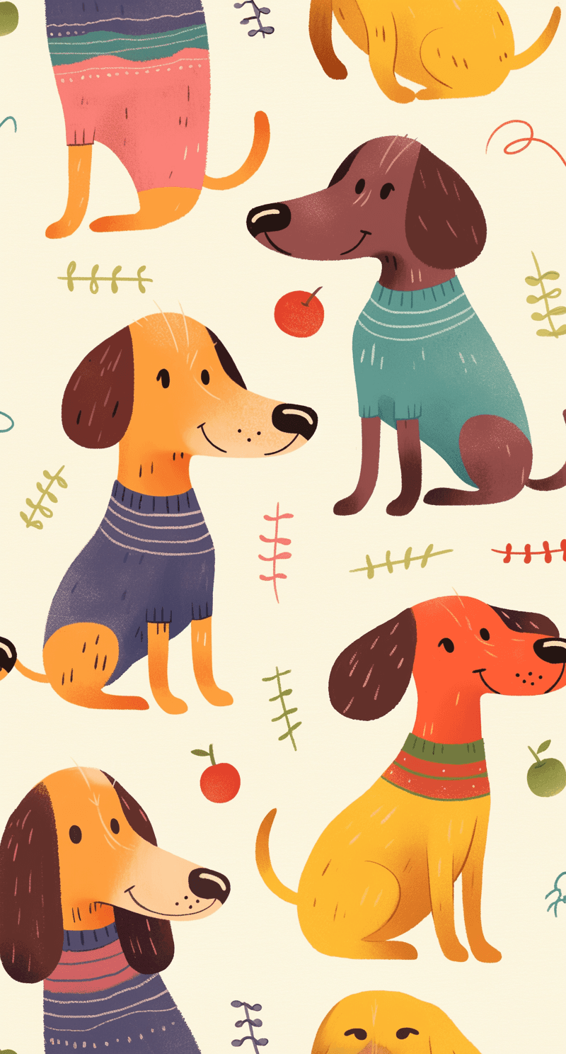 Cute Puppy Team original repeating artwork