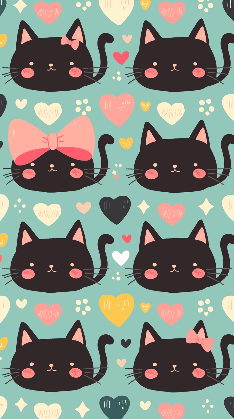 Cute Cat Burst original repeating artwork