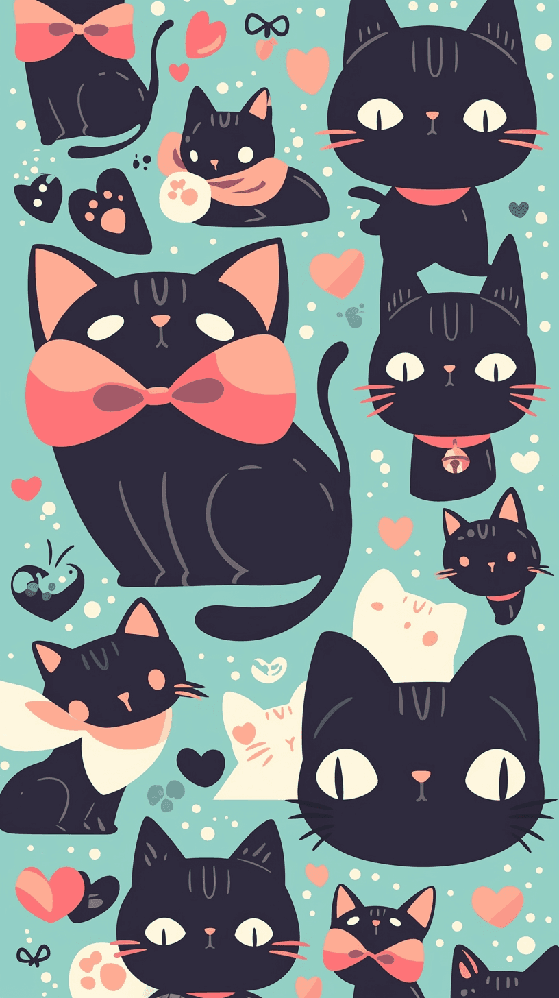 Cute Cat Team original repeating artwork