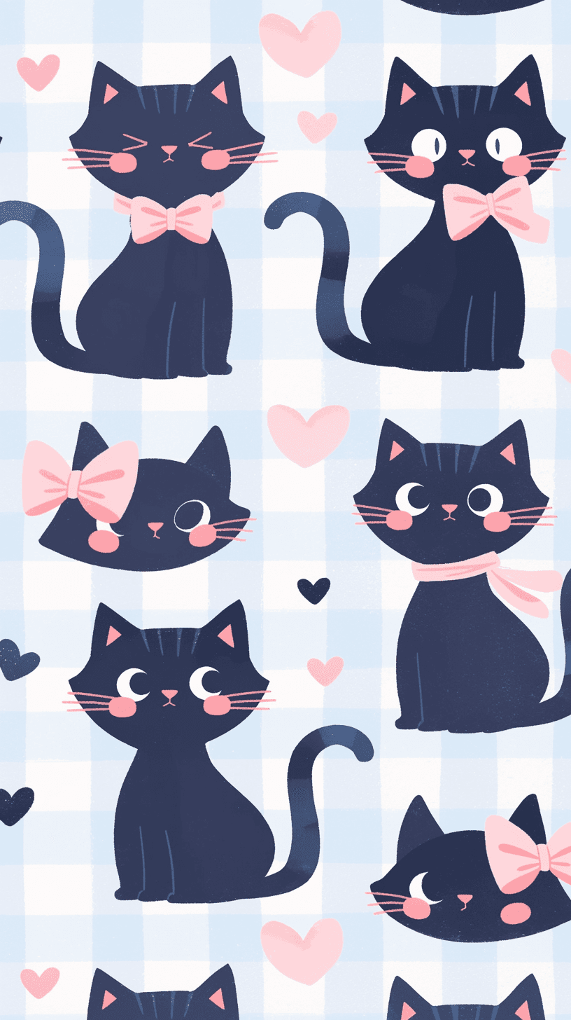 Cute Cat Tribe original repeating artwork