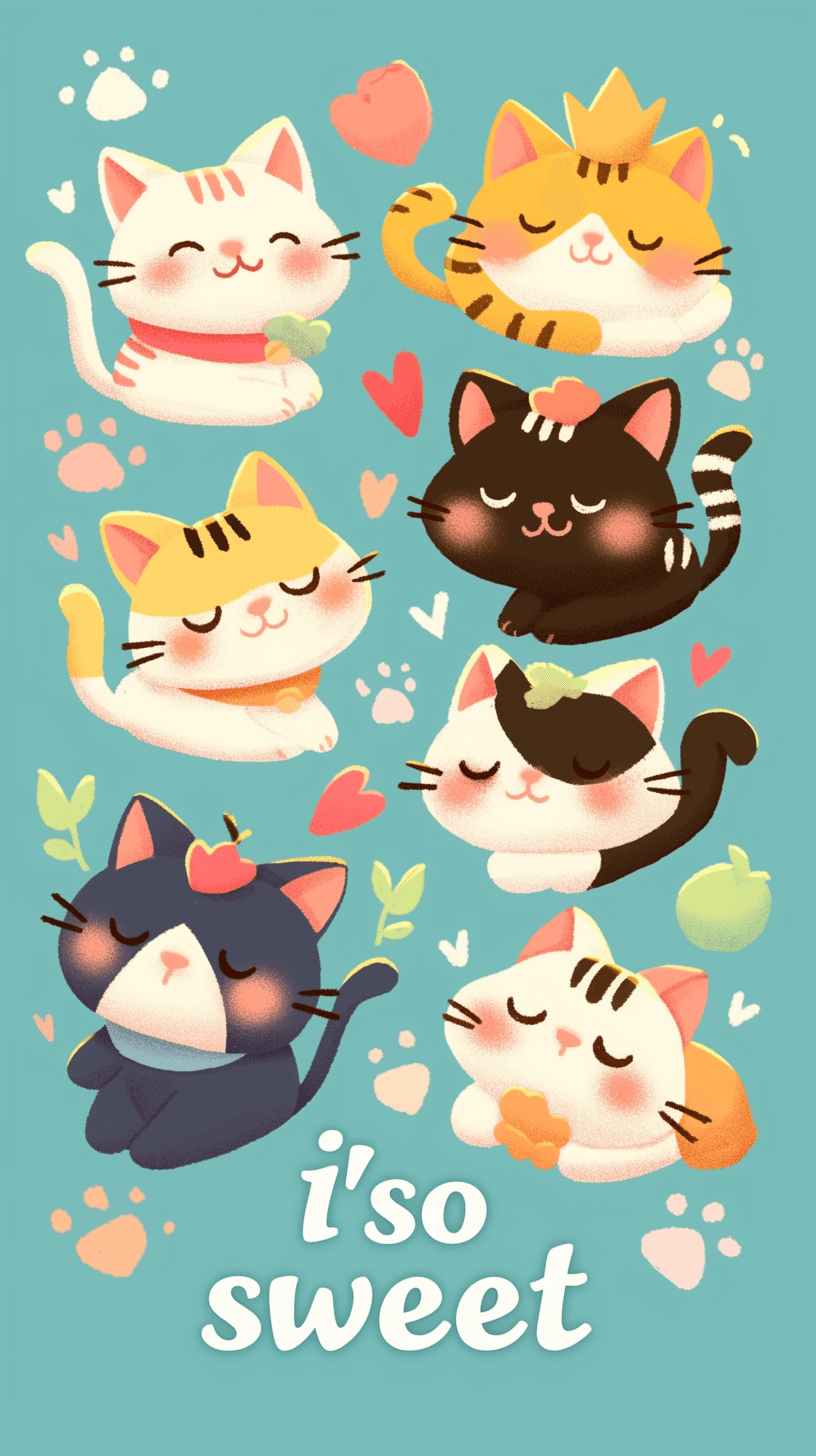 Cute Cat Groove original repeating artwork