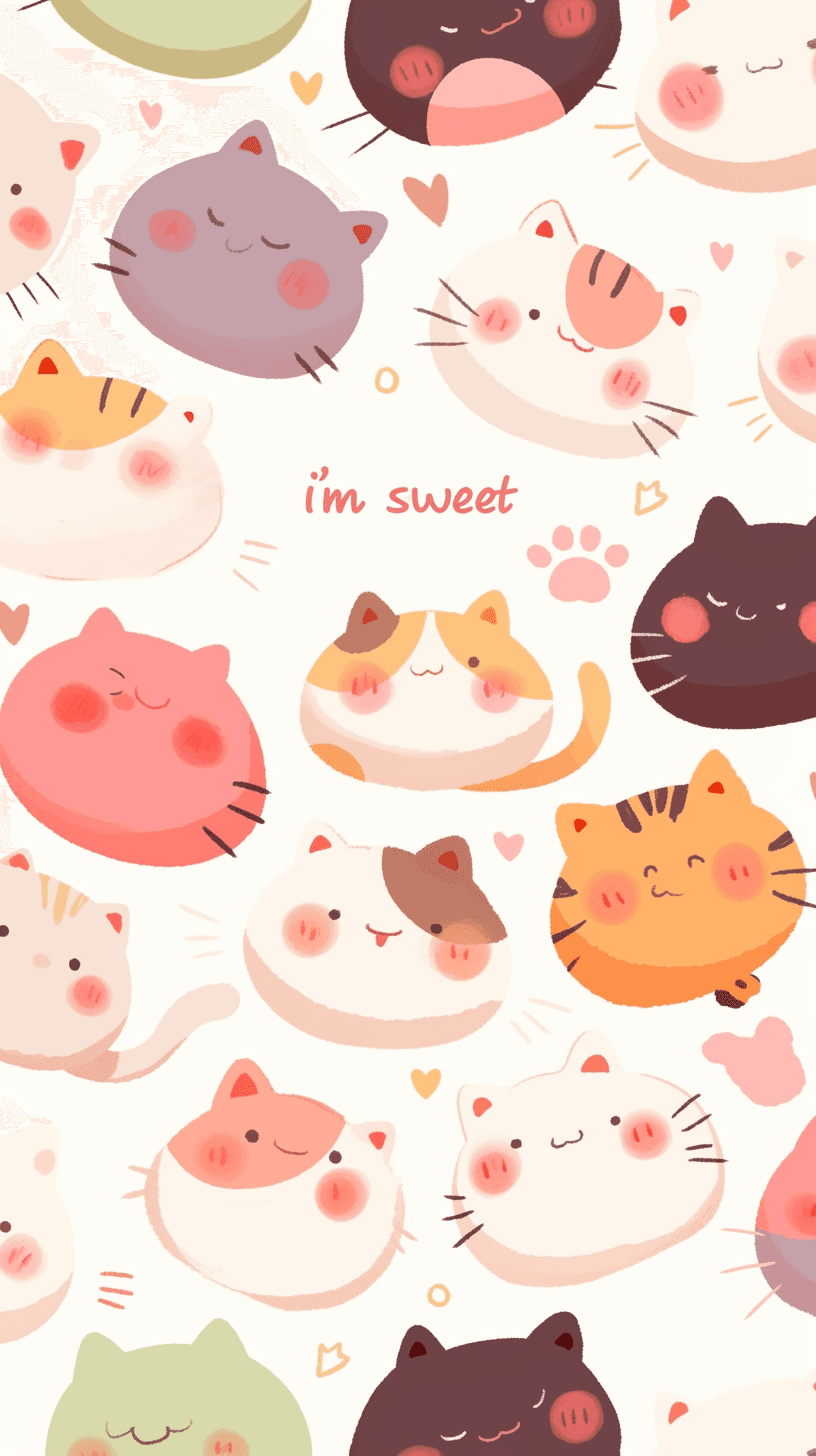 Cute Cat Rhythm original repeating artwork
