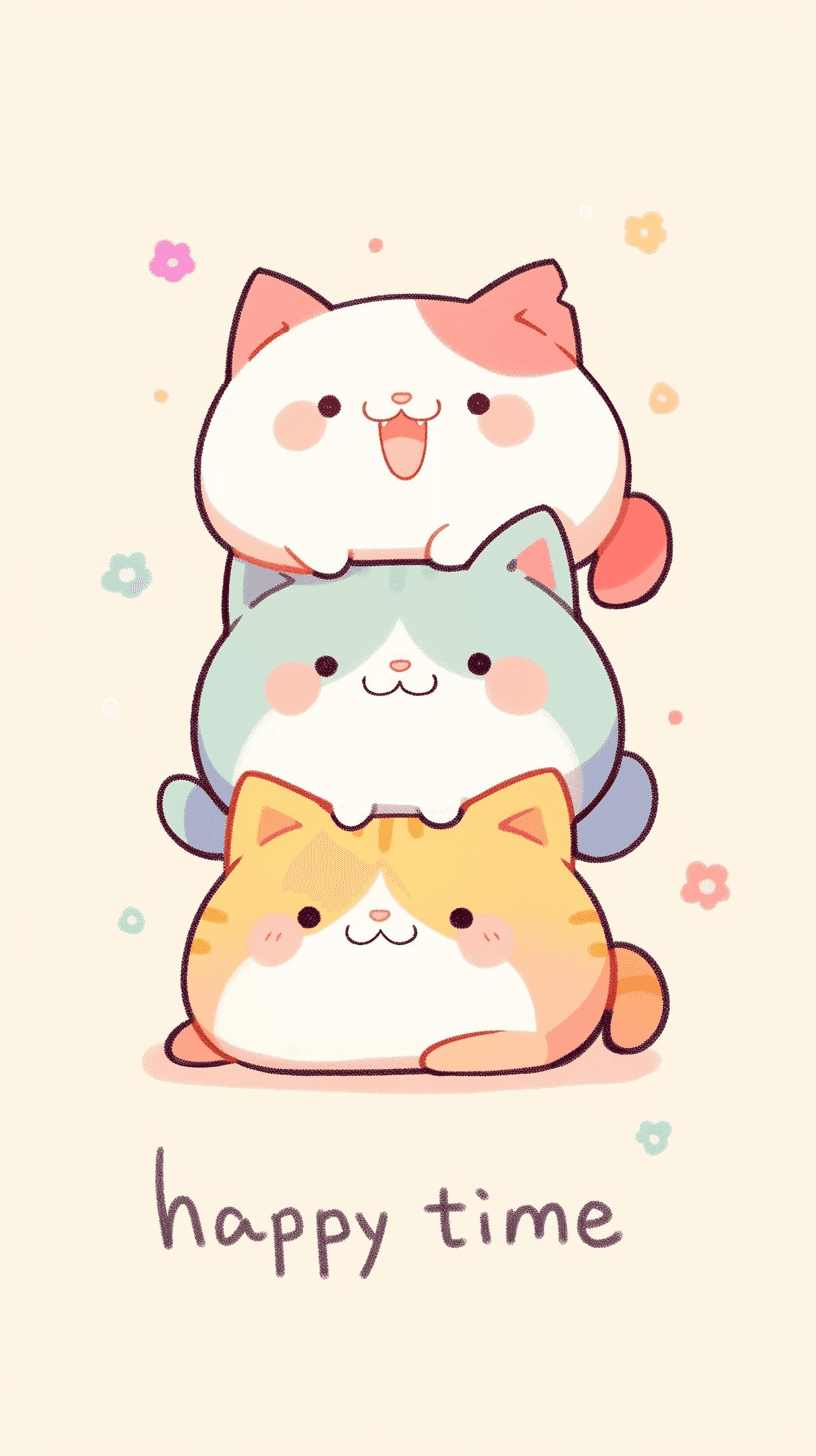 Cute Cat Parade original repeating artwork