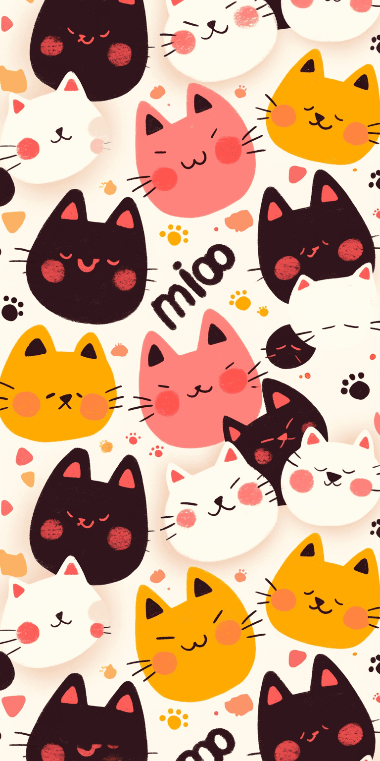 Cute Cat Pastel original repeating artwork