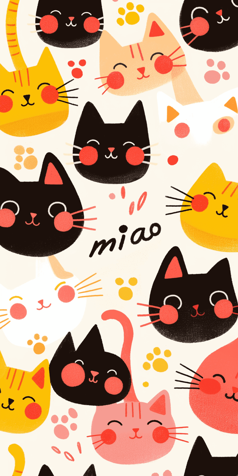 Cute Cat original repeating artwork