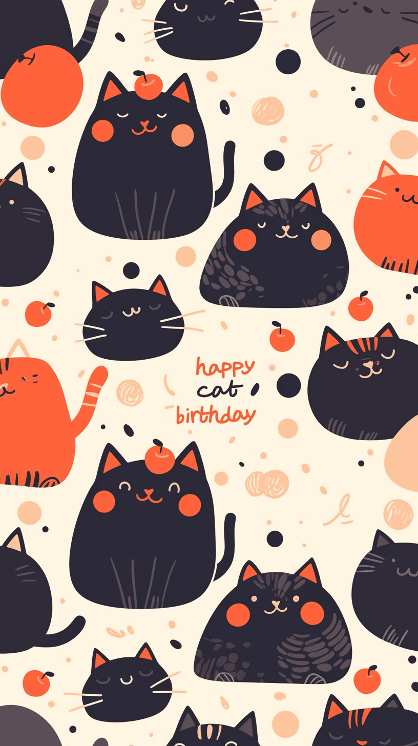 Cute Cat Glow original repeating artwork